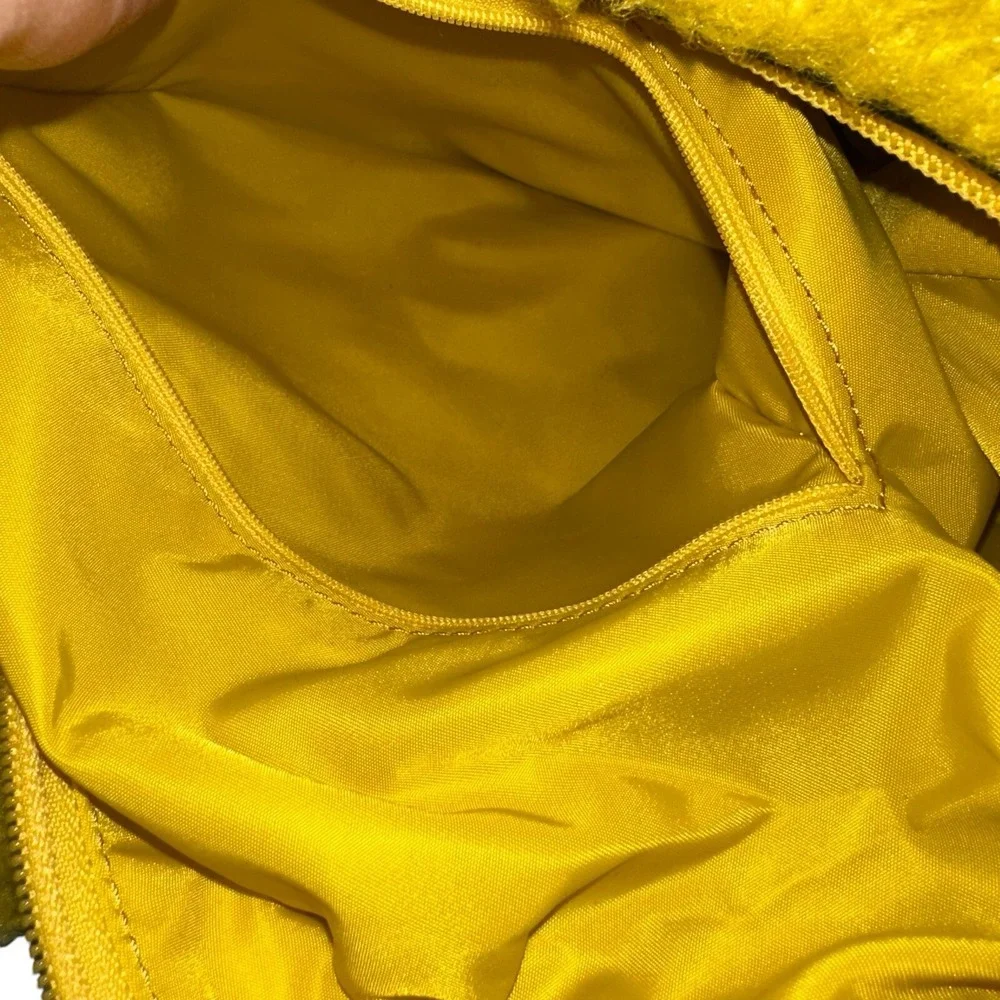 HTF Staud Felix Faux Sherpa Tote Mustard Yellow 220000‎